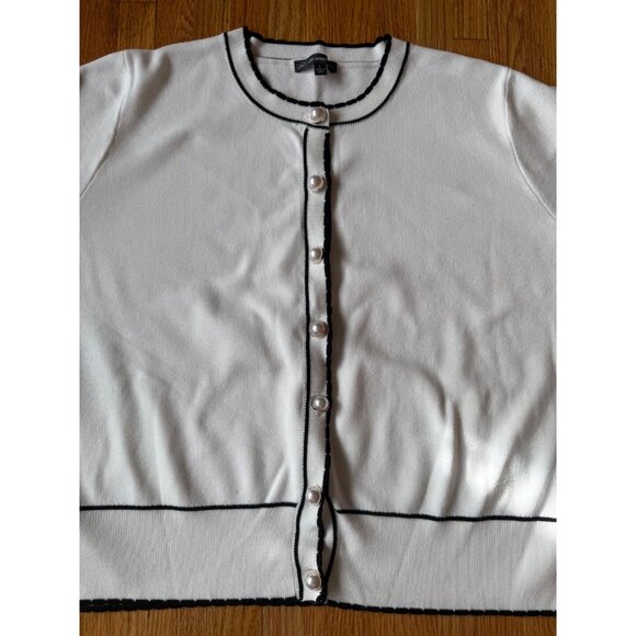 Adrianna Papell Womens Cardigan Sweater L Pearl Button Closure - Picture 8 of 10